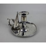 A George III silver chamberstick with removable drip tray on circular base with beaded border and