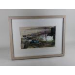 Mike Bernard (b 1957), coastal landscape, 'Low Tide, Minehead', mixed media, signed and dated 95,