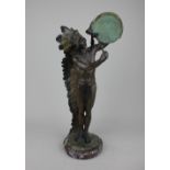 After Charles Henry Humphriss (1867-1934), bronze figure of an American Indian 'Sun Dial', signed