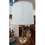 A giltwood column table lamp with circular base 43.5cm high