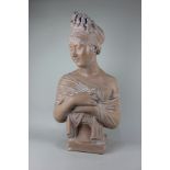 After Joseph-Pierre Chinard (French, 1756-1813), a plaster bust of Madame Recamier 63cm high