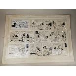 A Mickey Mouse illustration on artist's board, signed Mouse, and annotated in coloured pencil,