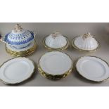A pair of Spode Copelands China circular tureens and covers, fifteen matching dinner plates with