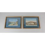 After Carocci, two coloured prints of Florence, Italy comprising Ponte Vecchio and the Pitti Palace,