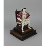 A Wedgwood porcelain limited edition of Henry VIII no. 502 of 4,500, 18cm high, with wooden stand