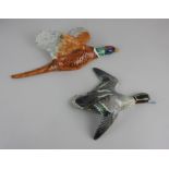 Two Beswick flying bird wall plaques, comprising a Teal number 1530-1, and a Pheasant number 661-1