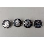 Four First World War silver and tortoiseshell military sweetheart brooches to include Artists'