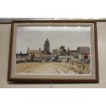 Edward Wesson RI (1910-1983), view towards a village church, watercolour, signed, 33.5cm by 51cm (