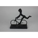 Sydney Harpley RA FRBS (1927-1992), a bronze sculpture of a female nude riding a bicycle, signed and