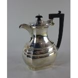 A George V silver coffee pot baluster shape with engraved initials, maker Joseph Gloster Ltd,