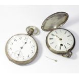 A silver Waltham open face pocket watch with subsidary seconds dial, maker Dennison Watch Case