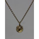 A Masonic ball pendant opening to form a cross, on a 9ct gold neck chain, chain 9.9g