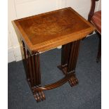 A quartetto nest of four mahogany inlaid tables each with crossbanded rectangular top with oval