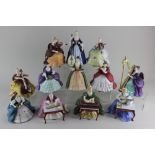 A set of twelve Royal Doulton porcelain limited edition figures of musicians modelled by Peggy