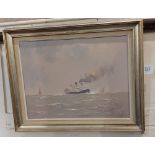 Vic Ellis (1921-1984), maritime scene, oil on canvas, signed, 29cm by 39cm