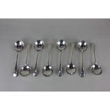 A set of eight George V silver Old English pattern soup spoons maker Viners Sheffield 1931, 19.5oz