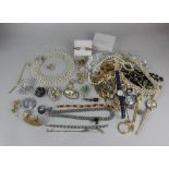 A quantity of costume jewellery and ladies watches, to include a Biche de Bere gilt metal necklace