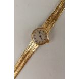 A ladies 18ct gold Jaeger Le Coultre bracelet watch gross weight 29.9g