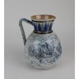 A Hannah Barlow for Doulton Lambeth glazed stoneware jug sgraffito decorated with cats, artist's