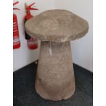 A staddle stone on tapered cylinder base height approx 74cm