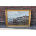 James Townshend RBA, 'An Old World Fishing Village, Bosham', oil on canvas, signed, verso paper