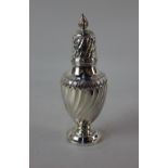 An Edward VI silver sugar castor baluster shape with spiral fluting, maker George Jackson and