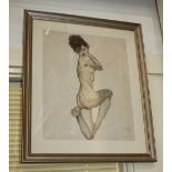 Hugo von Bouvard (Austrian 1879-1959), a female nude in the style of Egon Schiele, pencil and