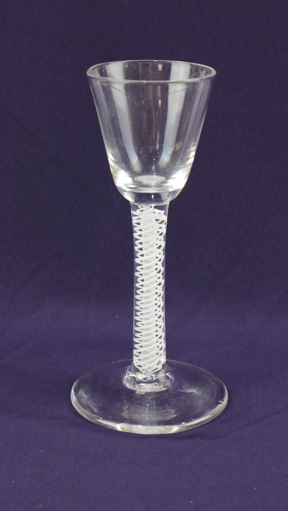 An 18th century cordial glass with opaque twist stem 14.5cm high together with a collection of seven - Image 2 of 2