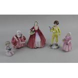 Three Royal Doulton figures of Janet 17cm high, Goody Two Shoes 13cm high,and Tinkle Bell 12cm high,