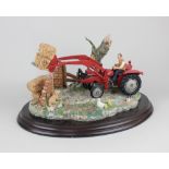 A Country Artists limited edition figure group 'Hay for Today', with red Massey Ferguson tractor,