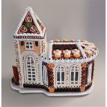 A large Villeroy and Boch ceramic tea light holder in the form of a Christmas gingerbread church
