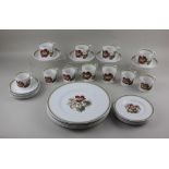 A Susie Cooper porcelain 'Nasturtium' pattern matched part tea, coffee and dinner service with