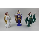 Three Franklin Mint porcelain figures of Power, Destiny and Fortune 28cm high (a/f)