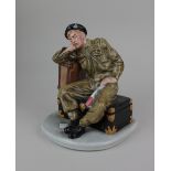 A Royal Doulton limited edition figure 'The Railway Sleeper' no. 1504 / 2500 18.5cm high, with