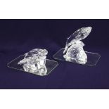 Two Swarovski Collector's Society crystal models, 'Save me - the Seals' and 'Care for me - the