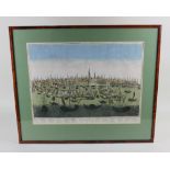 A framed 18th/19th century coloured engraving 'Venetia' depicting a view of Grand Canal, Piazza
