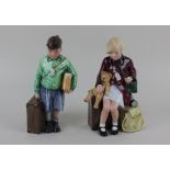 A pair of Royal Doulton Children of the Blitz limited edition figures of The Boy Evacuee and The