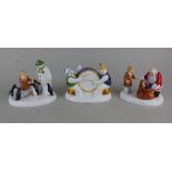 Three Coalport porcelain 'The Snowman' figure groups; 'Let's Make Some Noise' no 549 of 1250 13.