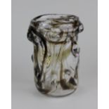 A Whitefriars knobbly ware smoky glass vase 21.5cm high