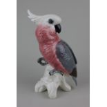 A Beswick model of a cockatoo in pink and grey gloss 29cm high