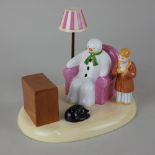 A Coalport porcelain 'The Snowman' limited edition figure group 'A Cold Night In', no 1143 of