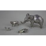 A Country Artists modern filled silver model of an Elephant hallmarked Birmingham 1996 10cm, a