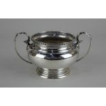 A George V silver two handled circular sugar bowl maker Mappin & Webb London 1929, 6oz 16cm