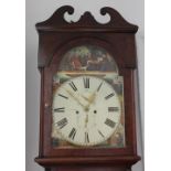 William Marshall, Wishaw, a Victorian mahogany longcase clock the arched painted dial with Roman