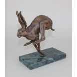 Byron Howard (b 1935), a limited edition bronze sculpture of a hare, signed and numbered 1/9, on