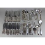 A German Wenz 90 silver plated part canteen to include twelve dinner forks, twelve dessert forks,