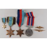 Three Second World War medals comprising War medal, The 1939-1945 Star and The Air Crew Europe Star,