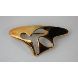 A Georg Jensen 18ct gold brooch asymmetrical abstract form, No.1325, stamped marks, with a Georg