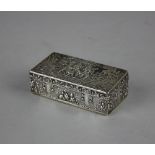 A Continental, possibly Austrian silver dressing table box embossed rectangular shape with