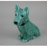 A Sylvac green glazed model of a Scottie dog impressed marks to base and numbered 1207, 20cm